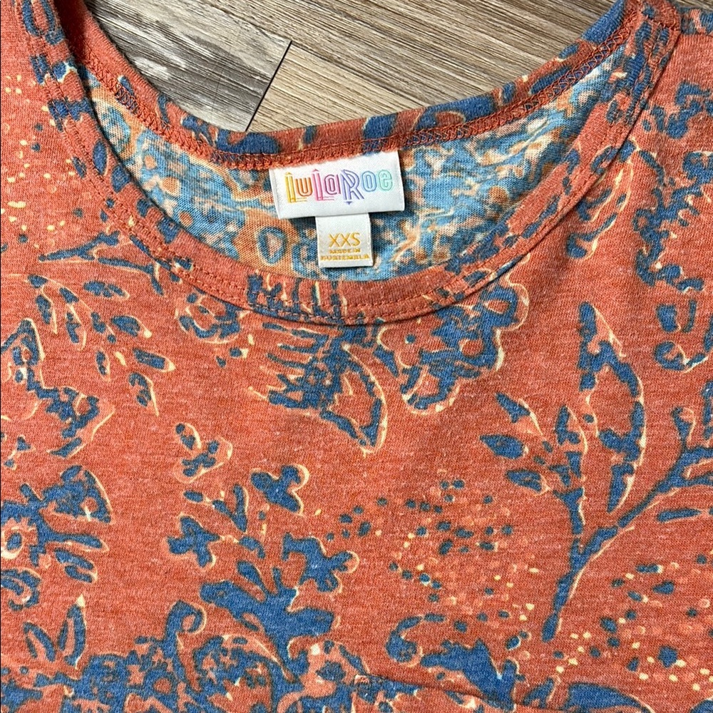 LuLaRoe Pink and Blue A-Line Casual Dress - Picture 2 of 4